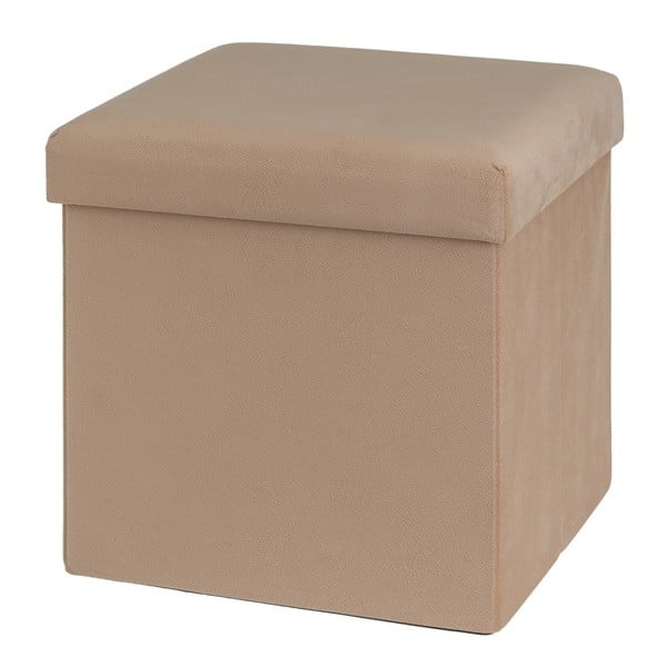 Jasnobrązowy aksamitny puf Estela – Casa Selección