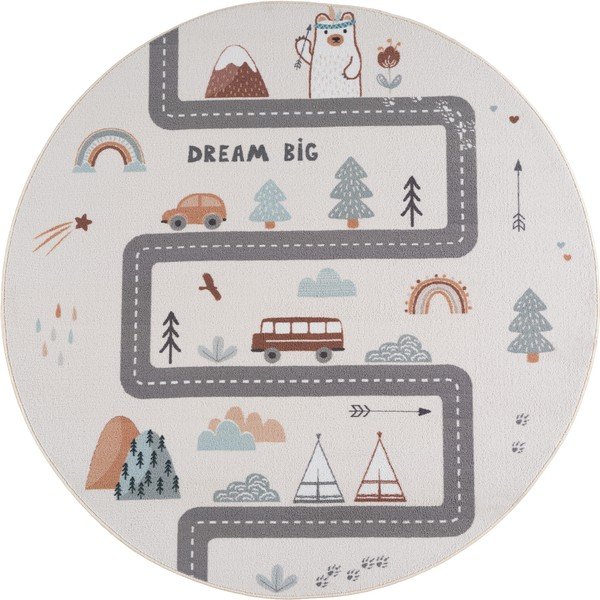 Kremowy dywan dziecięcy odpowiedni do prania ø120 cm Coco 1134 – Ayyildiz Carpets