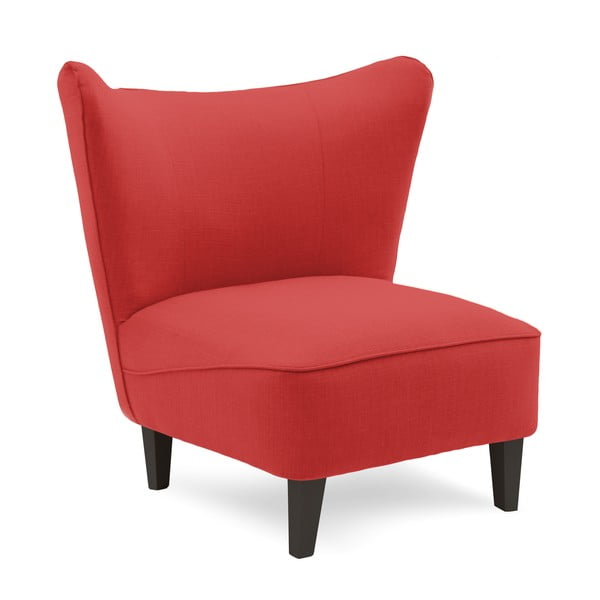 Czerwony fotel z ciemnymi nogami Vivonita Sandy