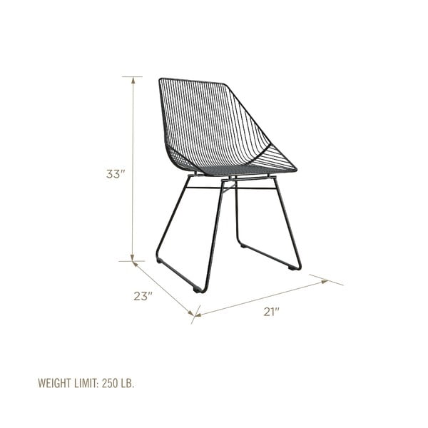 Czarne metalowe krzesło CosmoLiving by Cosmopolitan Ellis-image-3