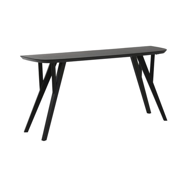 Konsola z litego drewna akacjowego w kolorze matowej czerni 44x160 cm Quenza – Light & Living