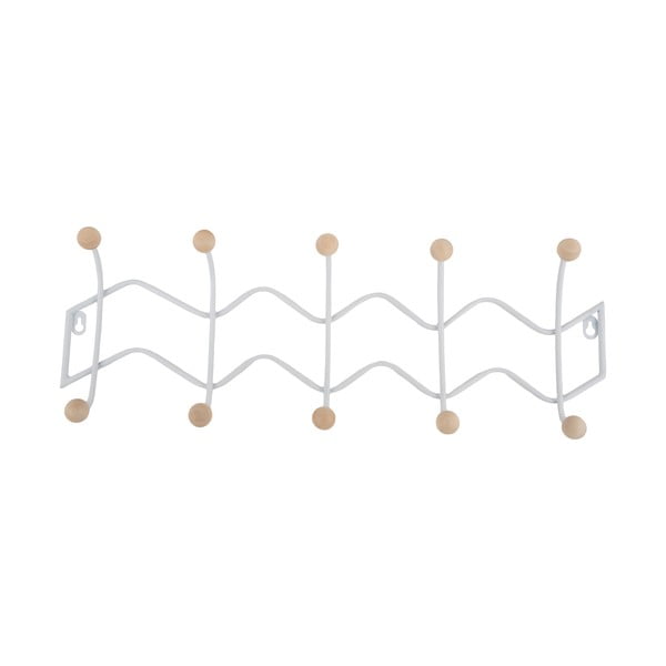 Biały metalowy wieszak ścienny 61 cm Zig Zag – PT LIVING