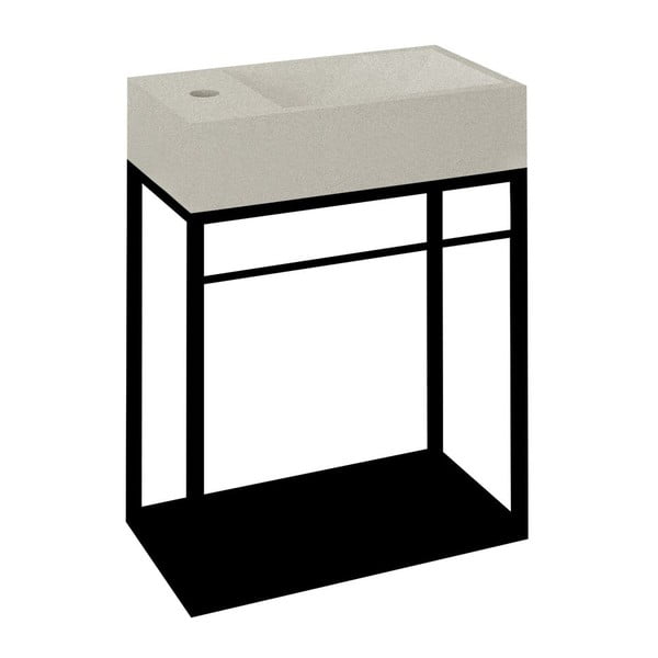 Czarny metalowy wiszący stelaż bez umywalki 39,5x45 cm Crest – Sapho