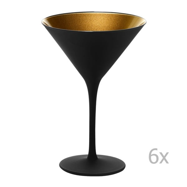 Zestaw 6 czarno-złotych kieliszków koktajlowych Stölzle Lausitz Olympic Cocktail, 240 ml