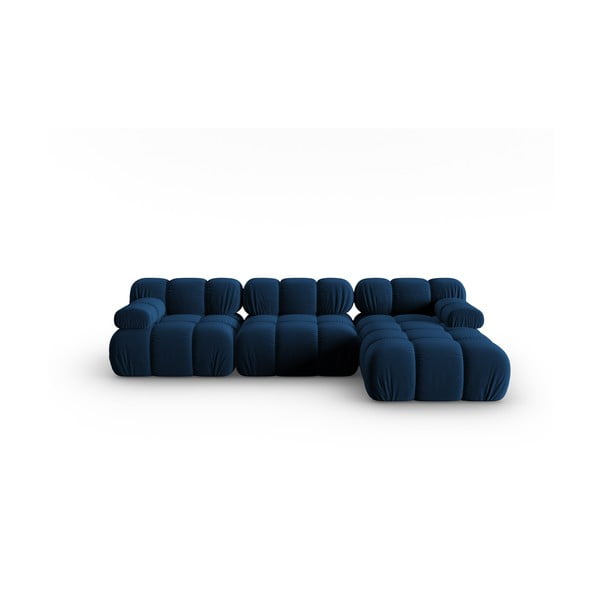 Niebieska aksamitna sofa 285 cm Bellis – Micadoni Home