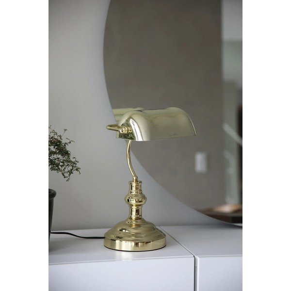 Lampa stołowa w kolorze mosiądzu ze szklanym kloszem (wysokość 42 cm) Bankers – Markslöjd-image-1