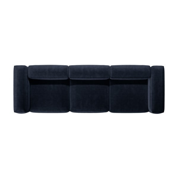 Ciemnoniebieska sztruksowa sofa 364 cm Bergamo – Cosmopolitan Design-image-3