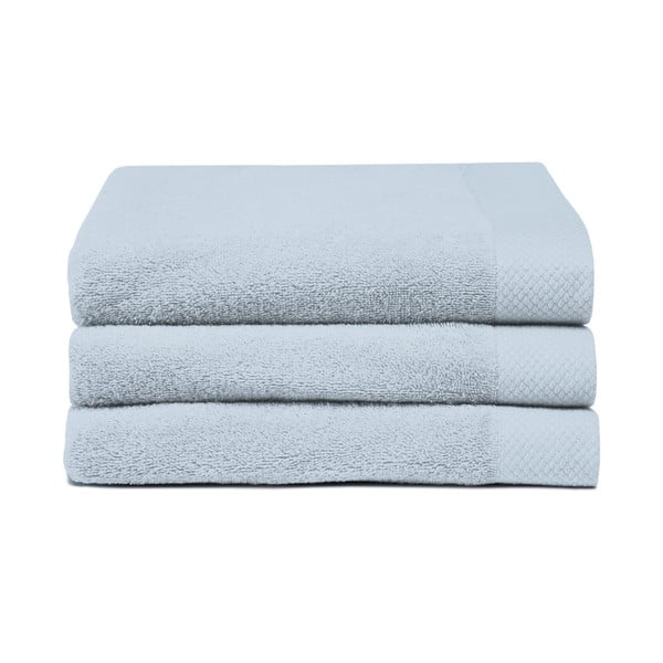 Zestaw 3 jasnoniebieskich ręczników Seahorse Pure, 60x110 cm