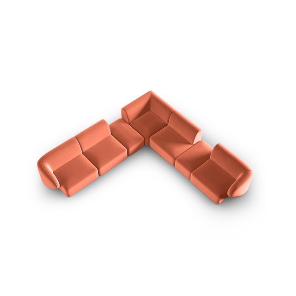 Różowy aksamitny narożnik Paolo – Milo Casa-image-1