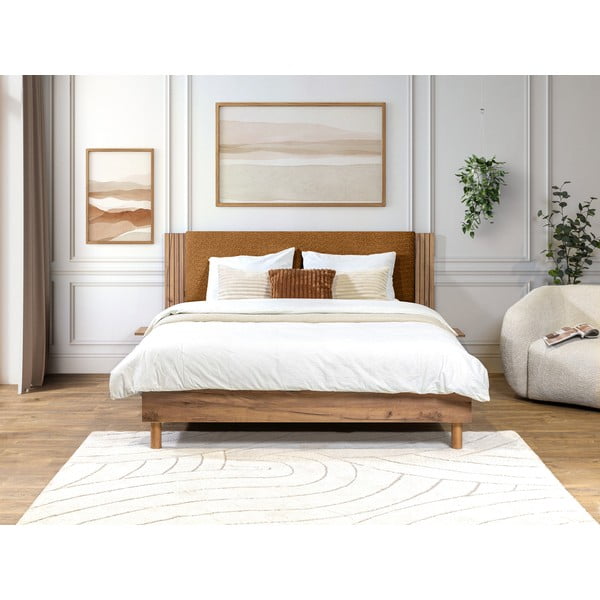 Łóżko dwuosobowe ze stelażem 160x200 cm Lior – Bobochic Paris-image-3