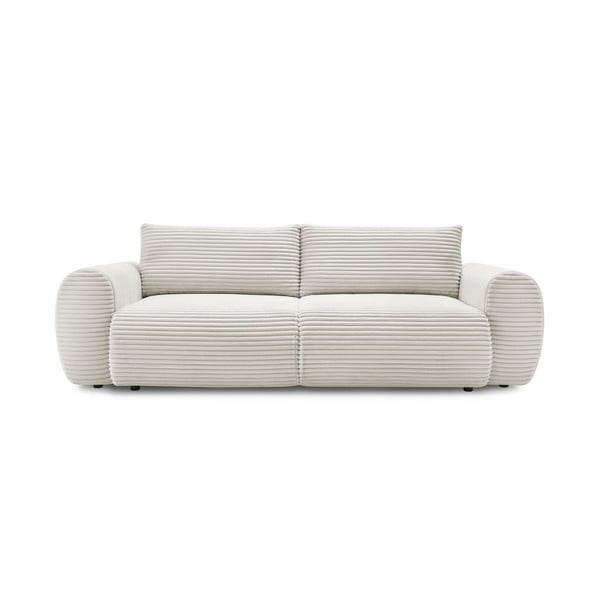 Kremowa sztruksowa rozkładana sofa 257 cm Lucien – Bobochic Paris