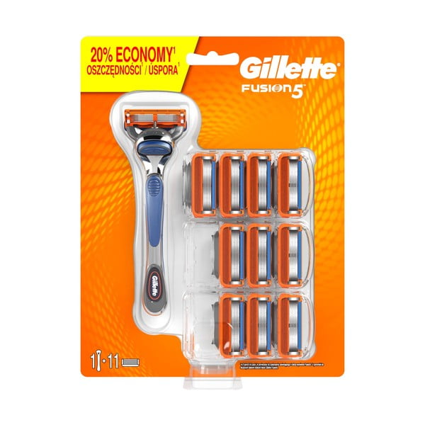 Maszynka do golenia dla mężczyzn Gillete Fusion5 z 11 końcówkami wymiennymi