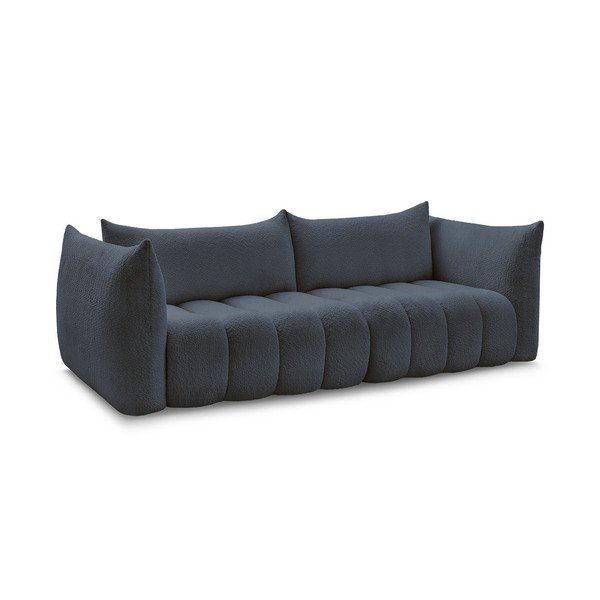 Ciemnoniebieska sofa z materiału bouclé 286 cm Azra – Bobochic Paris-image-2