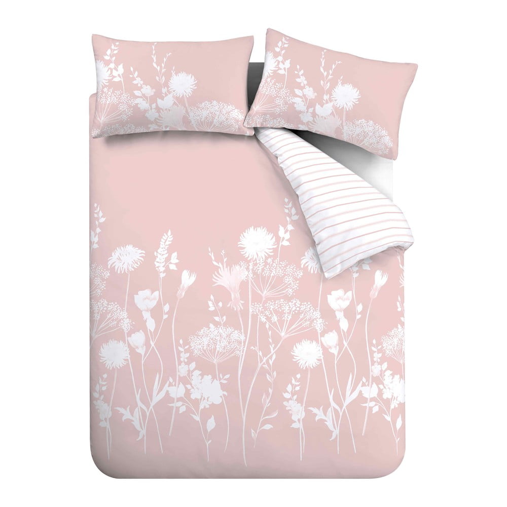 Biało-różowa pościel dwuosobowa 230x220 cm Meadowsweet Floral – Catherine Lansfield