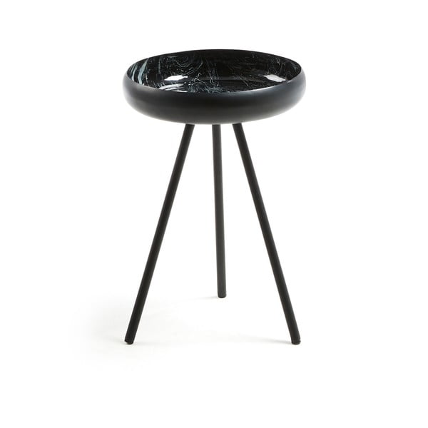 Czarny okrągły stolik Kave Home Reuber, ø 36 cm