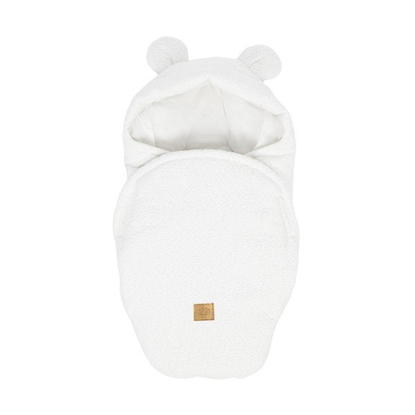 Biały rożek niemowlęcy z materiału bouclé 45x80 cm – Meowbaby