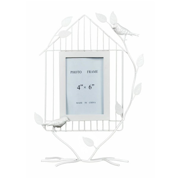 Biała metalowa ramka na zdjęcia Ewax, 34x18 cm