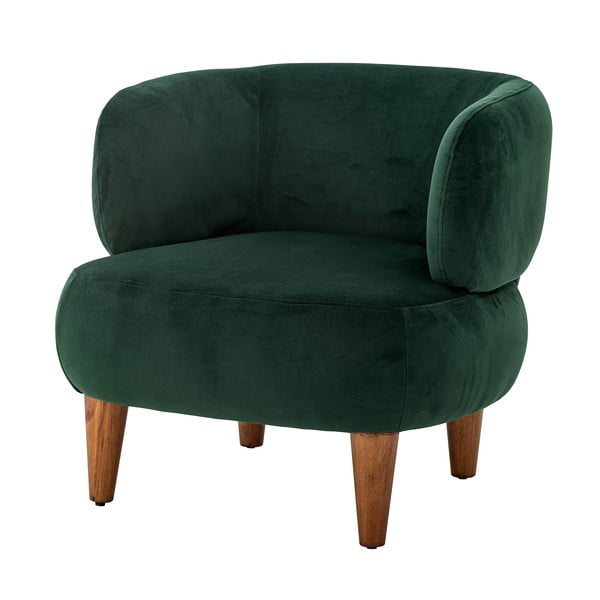 Ciemnozielony aksamitny fotel typu uszak Ruperta – Bloomingville-image-4