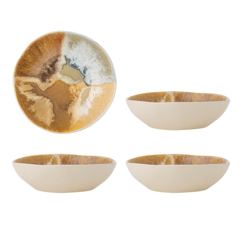 Kremowe kamionkowe miski zestaw 4 szt. 625 ml Lacey – Bloomingville