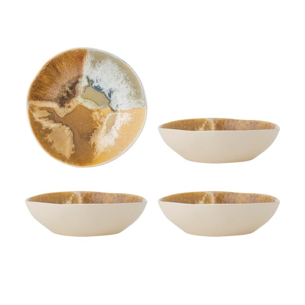 Kremowe kamionkowe miski zestaw 4 szt. 625 ml Lacey – Bloomingville