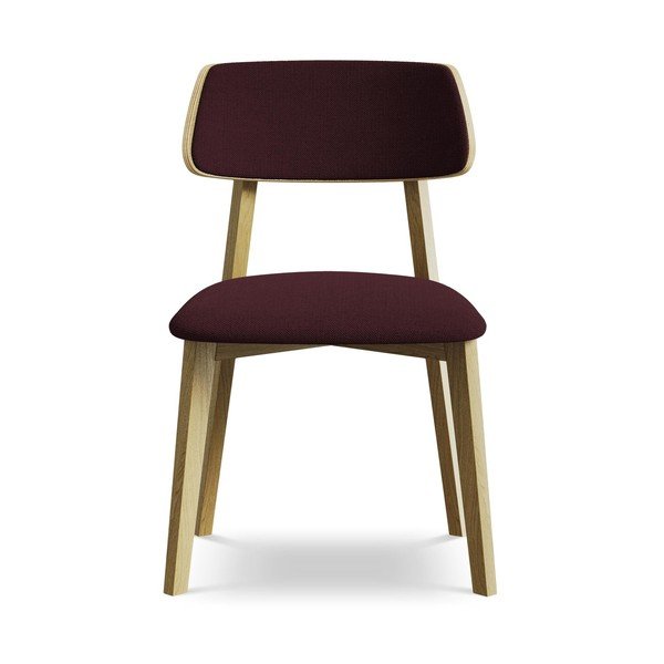 Bordowe krzesło z litego drewna Niu – Makamii-image-1