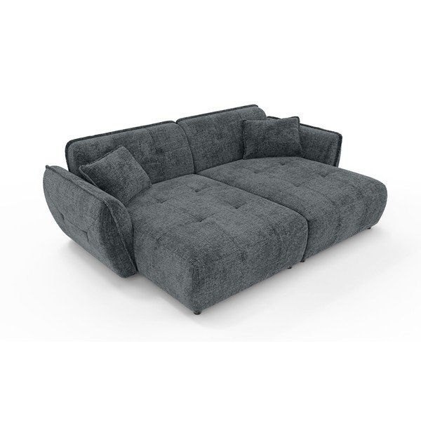 Ciemnoszara sofa z tkaniny szenilowej z szezlongiem 252 cm Nelia Big – Ropez-image-2
