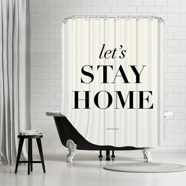 Zasłona prysznicowa Let's Stay Home, 180x180 cm