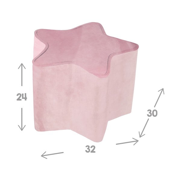 Jasnoróżowy aksamitny puf dziecięcy Lil Sofa – Roba-image-2