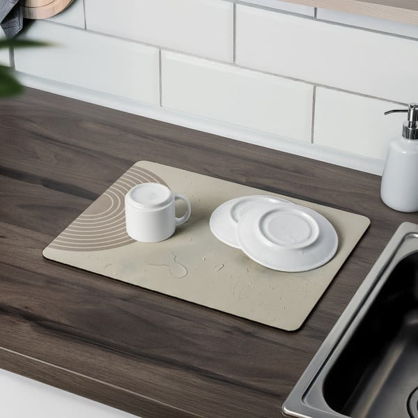 Beżowa gumowa podkładka do naczyń 40x30 cm Dima – Wenko-image-2