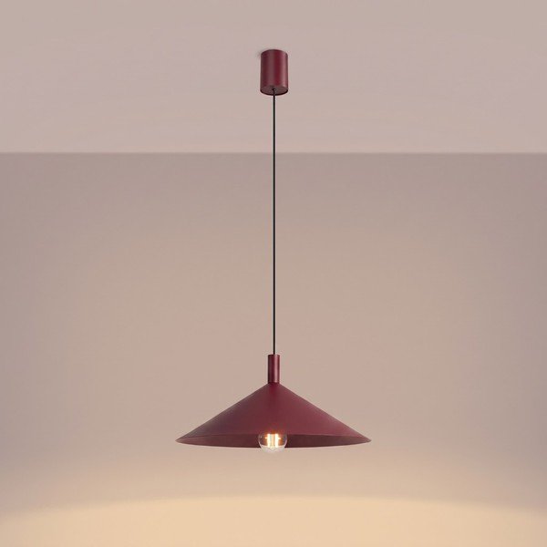 Bordowa stalowa lampa wisząca ø 40 cm Zylo – Sollux-image-3
