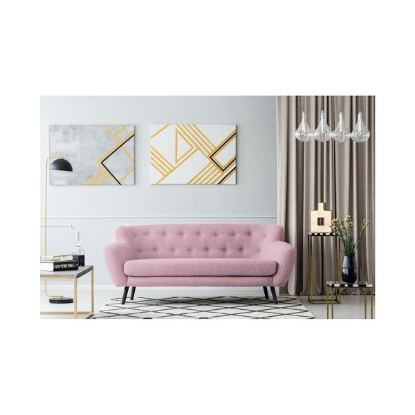 Różowa sofa trzyosobowa Kooko Home Rock-image-1