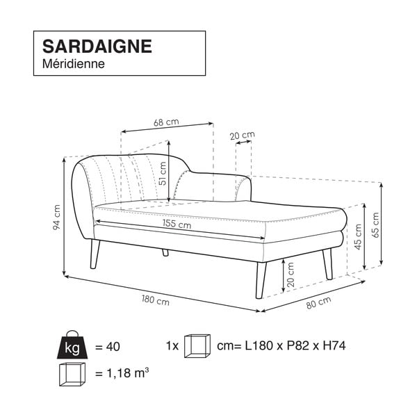 Beżowy szezlong Mazzini Sofas Sardaigne-image-4