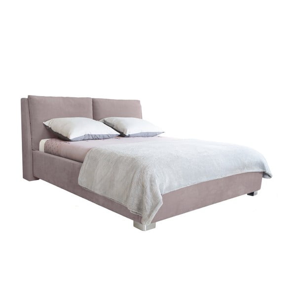 Jasnoróżowe łóżko 2-osobowe Mazzini Beds Vicky, 180x200 cm