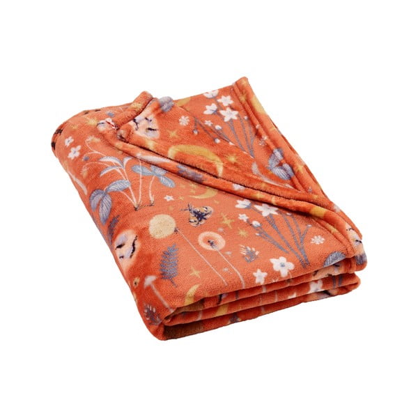 Pomarańczowy koc z mikropluszu 130x170 cm Enchanted Twilight Animals – Catherine Lansfield