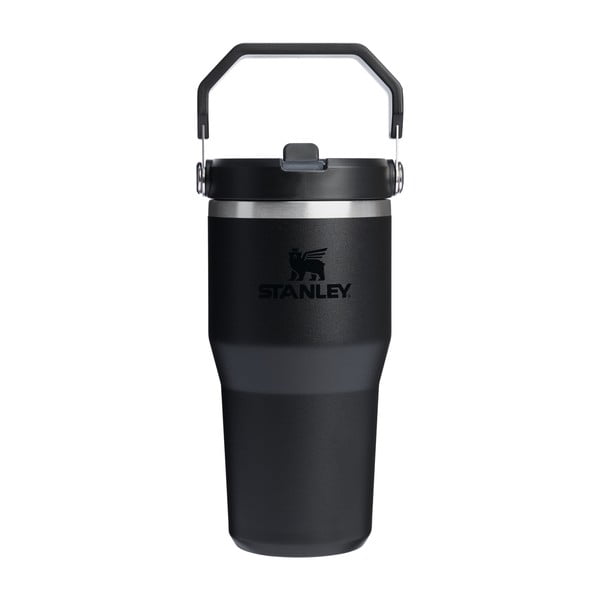 Czarny termos ze stali nierdzewnej 600 ml IceFlow™ Flip Straw 2.0 Tumbler Black – Stanley