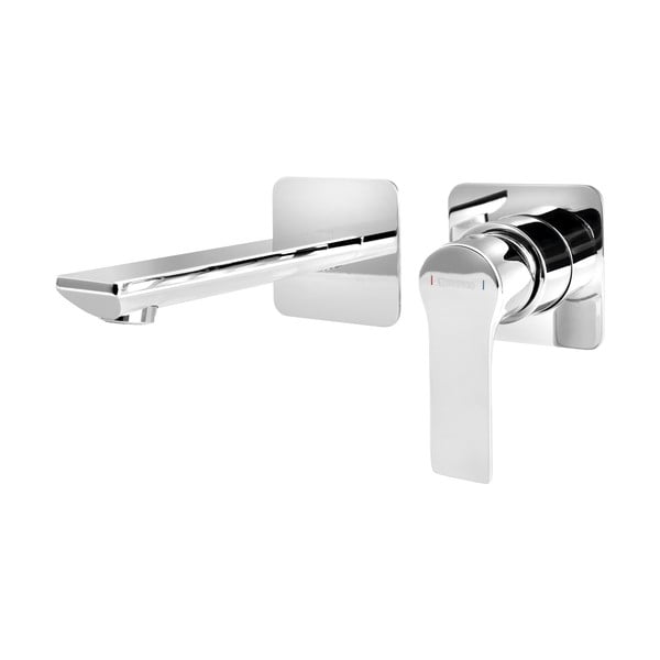 Bateria umywalkowa podtynkowa w kolorze srebra z połyskiem (1 otwór) Pax – Sapho