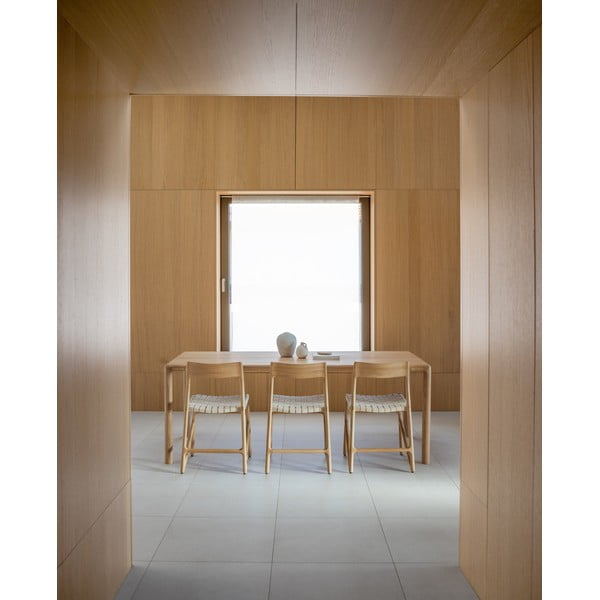 Krzesło z litego drewna dębowego z białym siedziskiem Gazzda Fawn-image-4