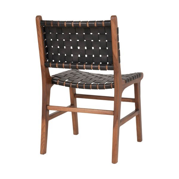 Czarno-brązowe krzesła z drewna tekowego zestaw 2 szt. Perugia – House Nordic-image-2