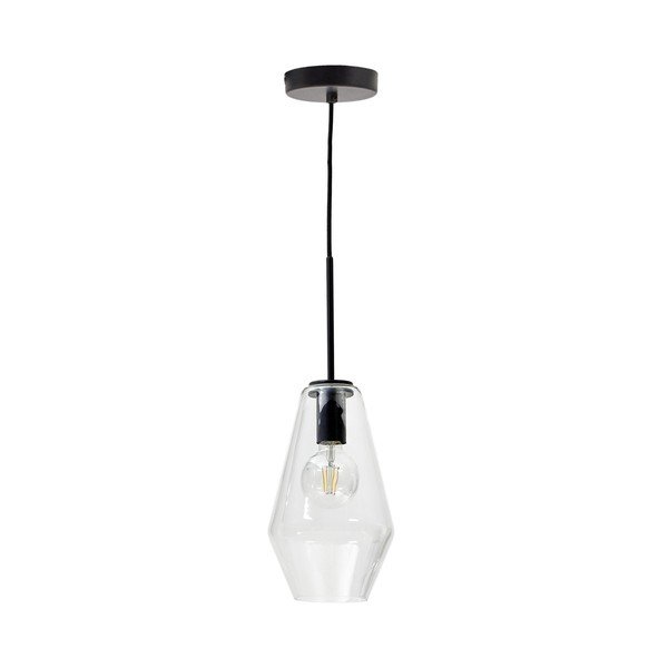 Czarna lampa wisząca ze szklanym kloszem ø 17 cm Mao – Kave Home