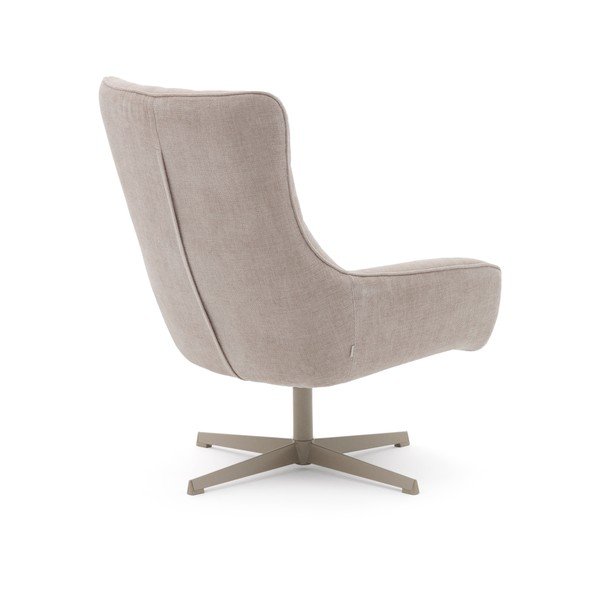 Beżowy obrotowy fotel z tkaniny szenilowej Teryl – Kave Home-image-3