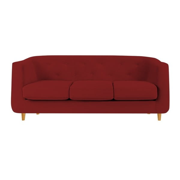 Czerwona sofa 3-osobowa Mel Art Michael