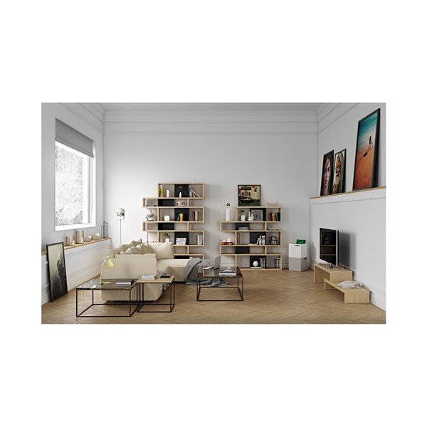 Brązowy stolik marmurowy z czarnymi nogami TemaHome Gleam, 75x75 cm-image-3