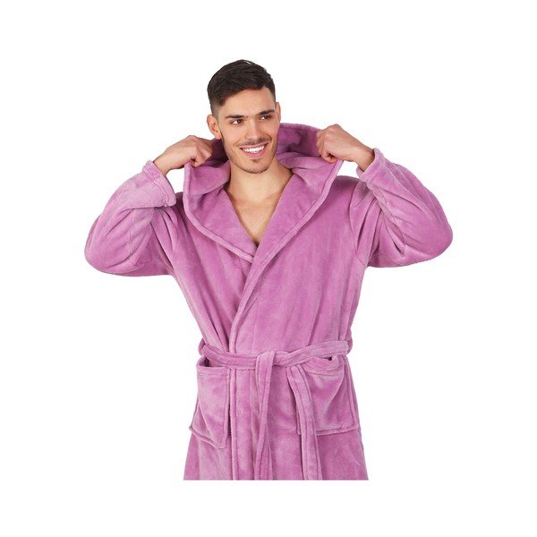 Fioletowy szlafrok z mikrowłókna unisex DecoKing Robby, rozm. XL-image-4