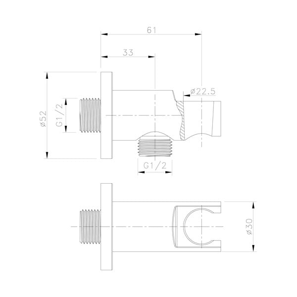 Przyłącze do prysznica z mosiądzu w kolorze złota ø 5 cm – Sapho-image-1