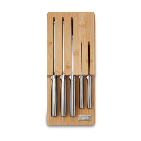 Zestaw noży ze stojakiem ze stali nierdzewnej 5 szt. Elevate Bamboo – Joseph Joseph