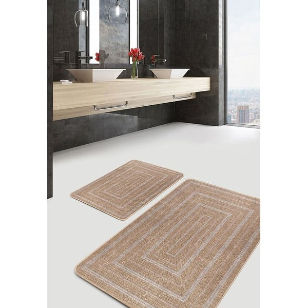 Brązowe dywaniki łazienkowe zestaw 2 szt. 60x100 cm – Mila Home-image-3