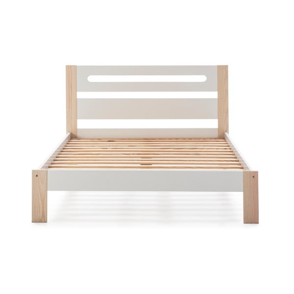 Białe łóżko dwuosobowe Marckeric Keisly, 140x190 cm