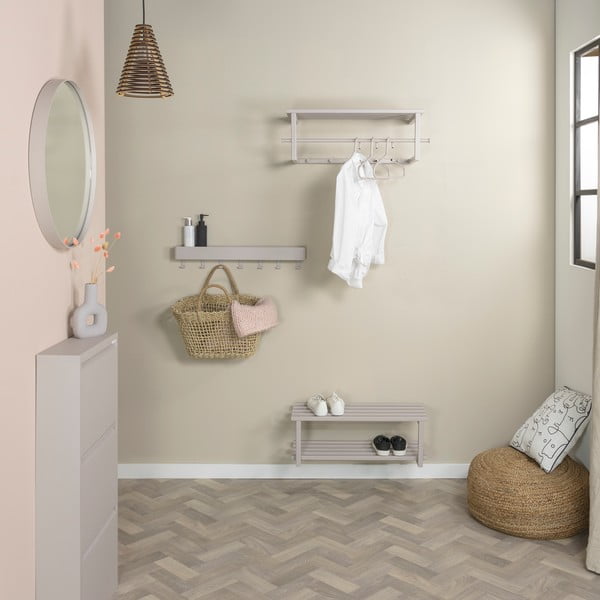 Szarobrązowy metalowy wieszak ścienny z półką 76 cm Marco – Spinder Design-image-1