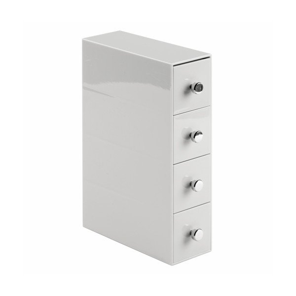 Biały organizer z 4 szufladami InterDesign Cosmetic-image-2