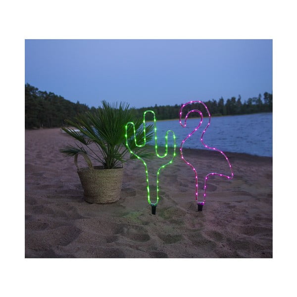 Zielona lampa ogrodowa LED w kształcie kaktusa Star Trading Tuby, wys. 54 cm-image-3